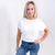 Clearly Classic Mom Cropped Short Sleeve Top in White - Boujee Boutique 