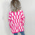 Pink Beverly Checked Print Open Front Cardigan - Boujee Boutique 