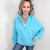 Kenna Aqua Quater Zip Pullover Hoodie - Boujee Boutique 