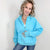 Kenna Aqua Quater Zip Pullover Hoodie - Boujee Boutique 