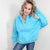 Kenna Aqua Quater Zip Pullover Hoodie - Boujee Boutique 