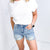 Judy Blue Distressed Cuffed High Waist Rolled Denim Shorts - Boujee Boutique 