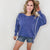 Blakeley Blue Oversized Classic Crew Pullover - Boujee Boutique 