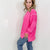 Blakeley Pink Oversized Classic Crew Pullover - Boujee Boutique 