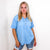 Katelyn Raw Edge Detail Button Closure Short Sleeve Top in 8 Colors - Boujee Boutique 