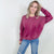 Easel Burgundy Bleach Washed Long Sleeve Pullover - Boujee Boutique 