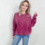 Easel Burgundy Bleach Washed Long Sleeve Pullover - Boujee Boutique 