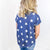 Star Print V-Neck Short Sleeve T-Shirt - Boujee Boutique 