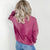 Easel Burgundy Bleach Washed Long Sleeve Pullover - Boujee Boutique 