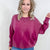 Easel Burgundy Bleach Washed Long Sleeve Pullover - Boujee Boutique 