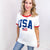USA Contrast Trim Short Sleeve T-Shirt - Boujee Boutique 