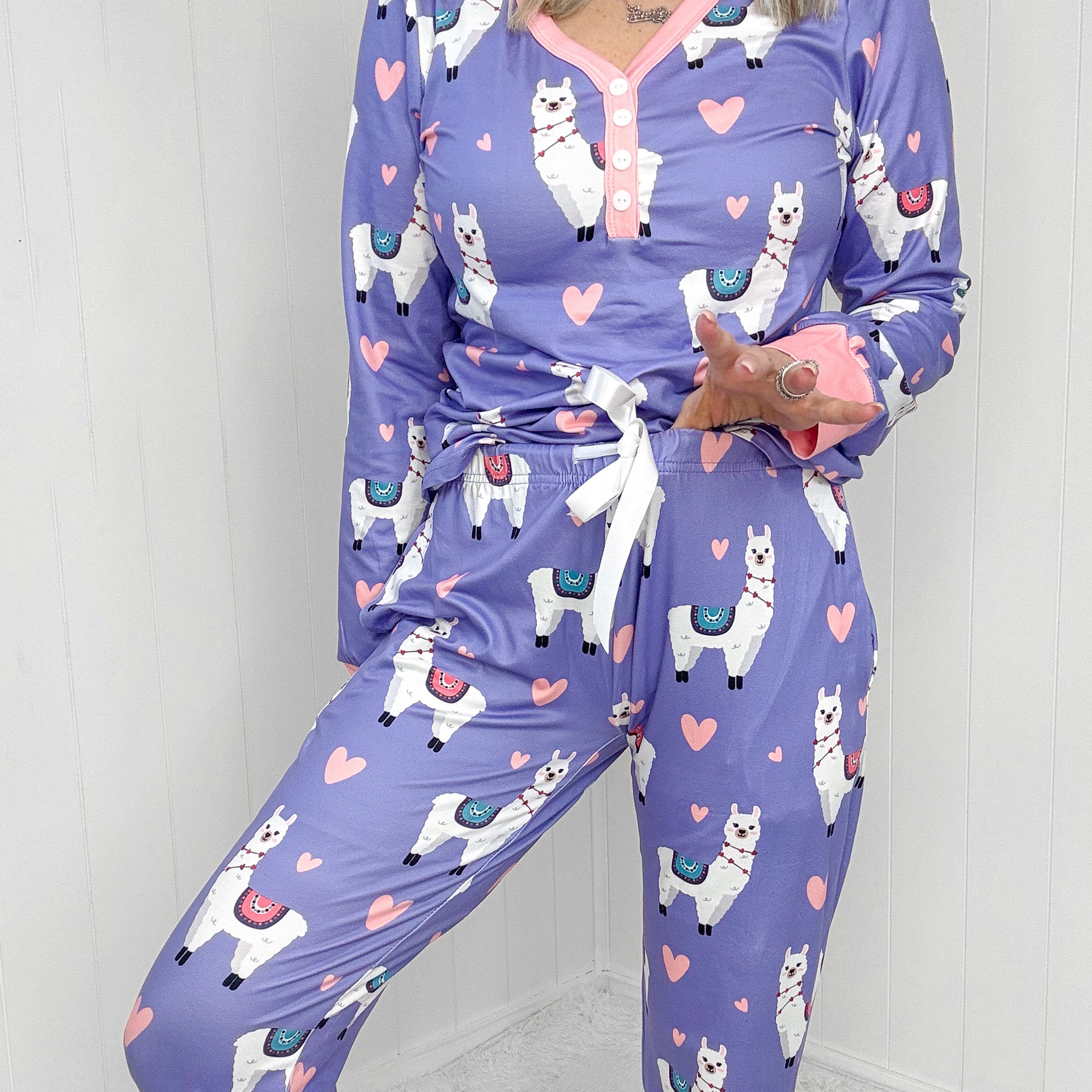 Lulu the Llama Lovebug Pajamas Long Sleeve Buttery Soft Set - Boujee Boutique 