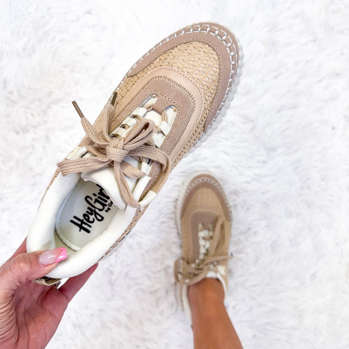 Corky&#39;s The Adventure Sneakers in Beige - Boujee Boutique 