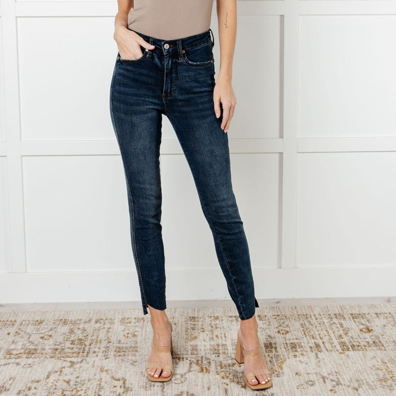 Judy Blue Tessa High Rise Control Top Step Hem Skinny Jeans