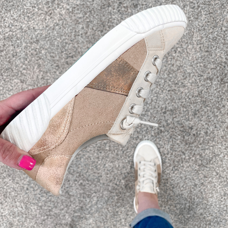 Blowfish Malibu Wave Sand and Rose Gold Sneaker - Boujee Boutique 