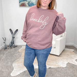 Comfortable Heathered Maroon Homebody Sweatshirt - Boujee Boutique 