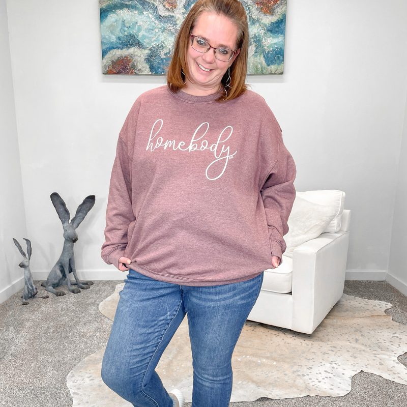 Comfortable Heathered Maroon Homebody Sweatshirt - Boujee Boutique 