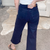 Judy Blue High Waist Navy Tummy Control Wide Cropped Jeans - Boujee Boutique 