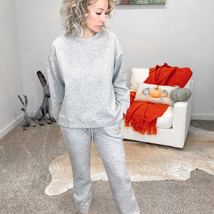 Grey Textured Jogger Pants - Boujee Boutique 