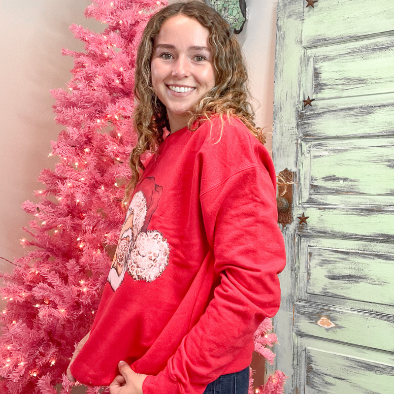 Santa is Chill Red Sweatshirt - Boujee Boutique 