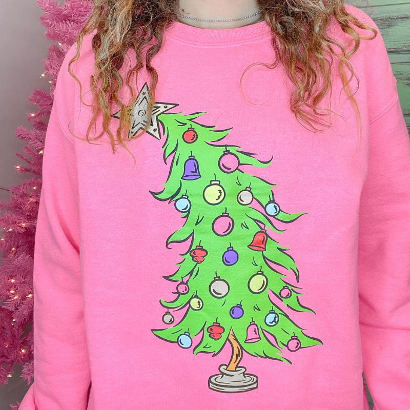 Pink sales christmas sweatshirt