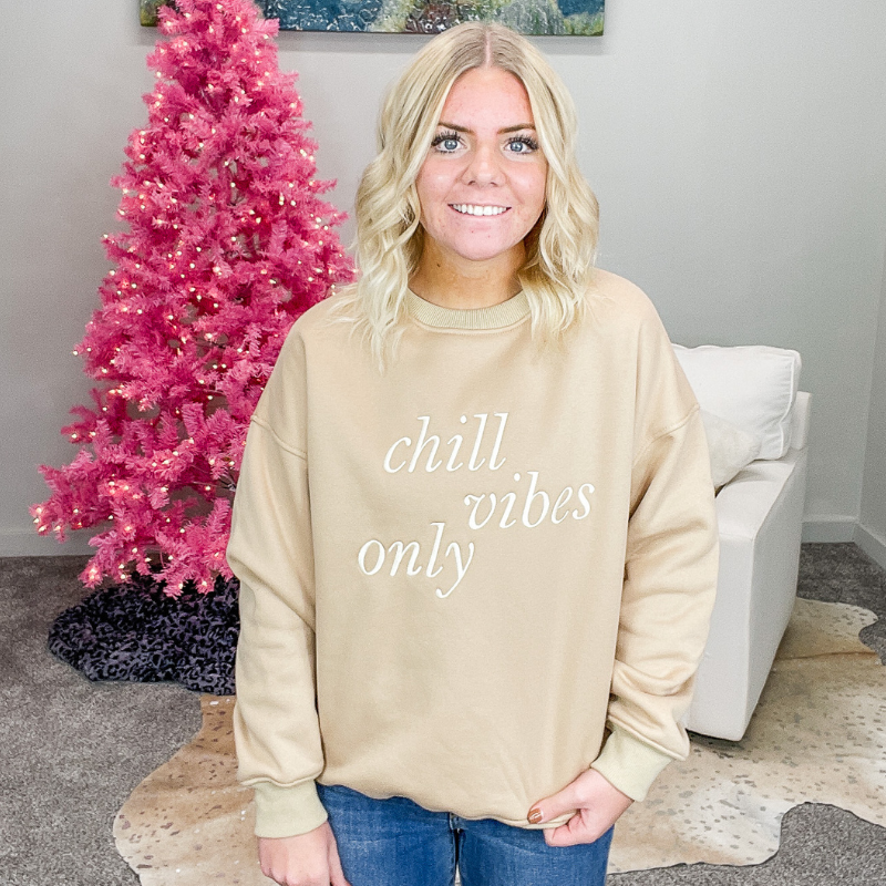Chill Vibes Only Crewneck Sweatshirt - Boujee Boutique 