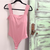 Pink Square Neck Wide Strap Bodysuit - Boujee Boutique 