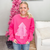 Hot Pink Glitter Christmas Tree Crewneck Sweatshirt - Boujee Boutique 
