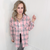 Tammy Flannel Pink and Grey Plaid Button Up Shirt - Boujee Boutique 