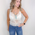 POL Natural Lace and Embroidered Sheer Tank Top - Boujee Boutique 
