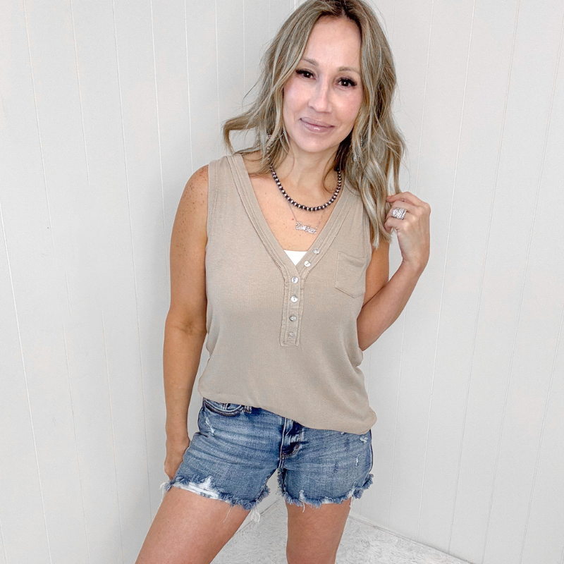 Beige knit online tank top