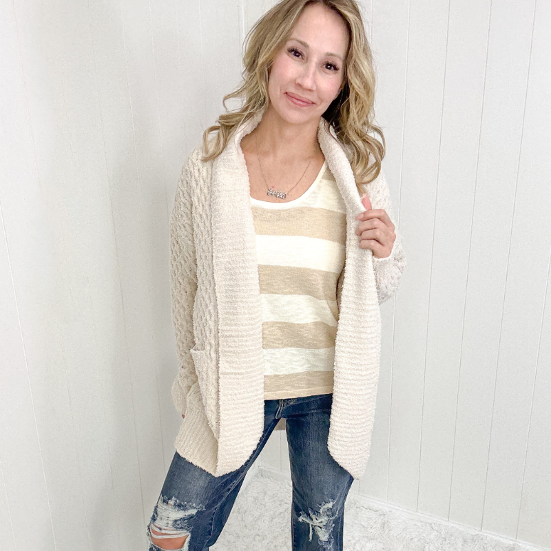 Striped Sweater Knit Tank Top in 2 Colors - Boujee Boutique 