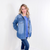 Stephanie Grey Hooded and Denim Jacket - Boujee Boutique 