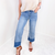 Judy Blue Boho High Waist Wide Leg Release Hem Crop Jeans - Boujee Boutique 