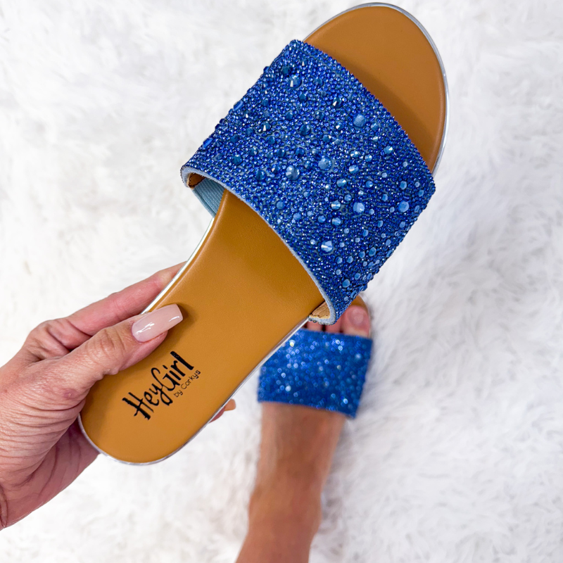 Corky's Pizzazz Light Blue Rhinestones Sandals - Boujee Boutique 