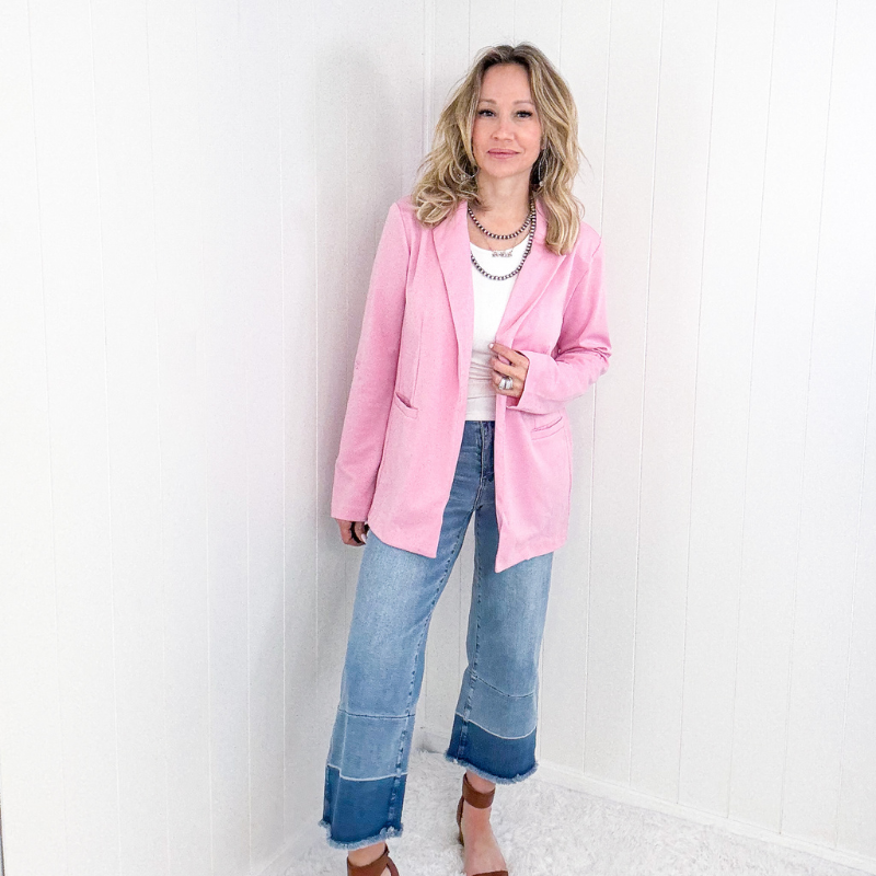 Select Collection Pink Suit Blazer - Boujee Boutique 