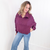 Washed Burgundy Relaxed Fit Pull Over Sweatshirt - Boujee Boutique 