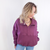 Washed Burgundy Relaxed Fit Pull Over Sweatshirt - Boujee Boutique 