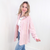 Pink Dough Textured Long Sleeve Button Up Top - Boujee Boutique 