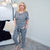 Grey Leopard Print Short Sleeve Pajama Set - Boujee Boutique 