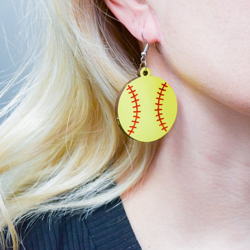 3 Customizable Spirit Softball Layers -Sports Earrings
