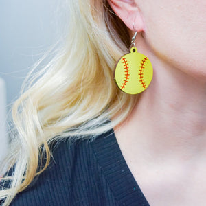 Play Ball Wood Earrings - Boujee Boutique 