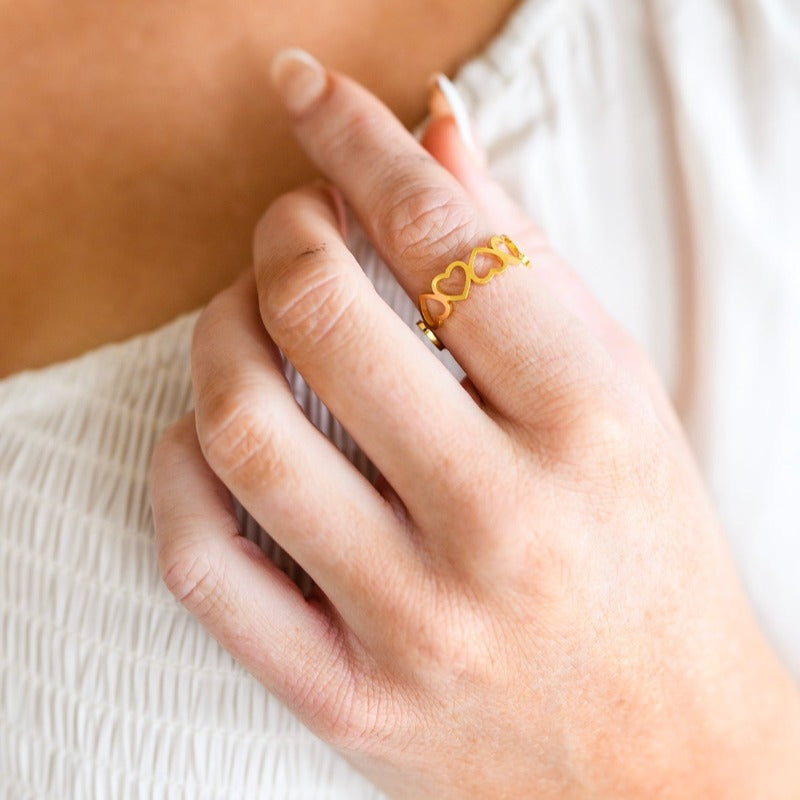 Endless Hearts Gold Ring - Boujee Boutique 