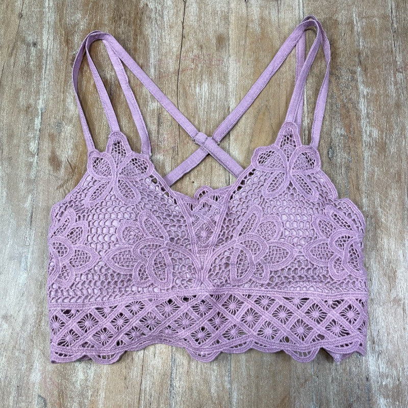 Mauve Smexy Crochet Lace Bralette - Boujee Boutique 