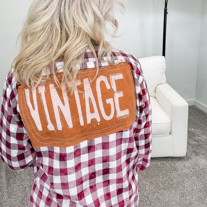 Upcycled Vintage Plaid Button Up - Boujee Boutique 