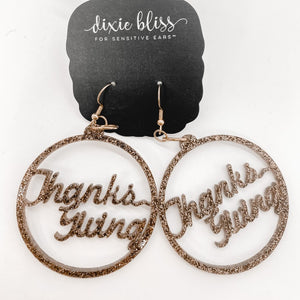 Dixie Bliss Thanksgiving Hoop Earrings - Boujee Boutique 