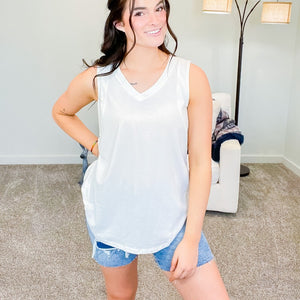 Athletic V Neck Tank Top - Boujee Boutique 
