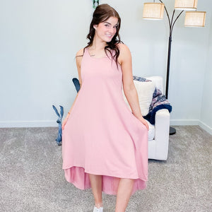 Blush Rita Razor Back Dress with Pockets - Boujee Boutique 