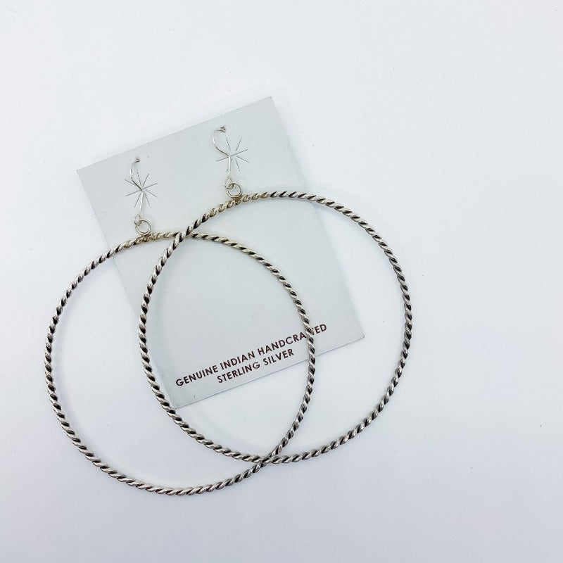 Twisted Hoop Native Handcrafted Sterling Silver Earrings - Boujee Boutique 
