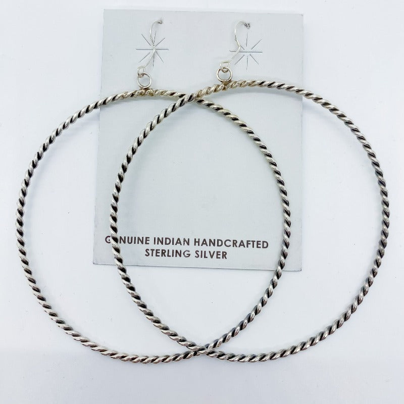 Twisted Hoop Native Handcrafted Sterling Silver Earrings - Boujee Boutique 